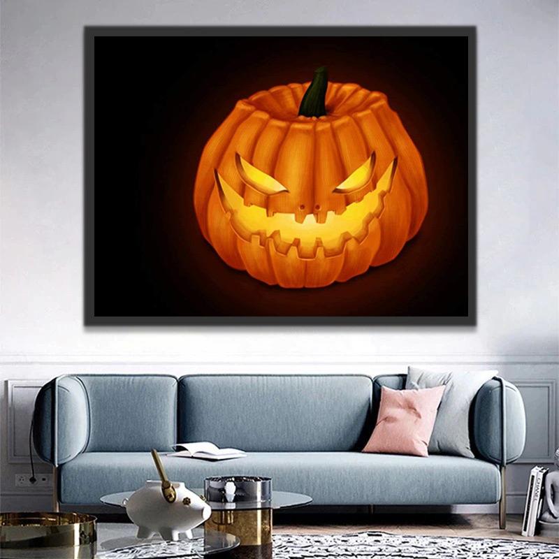 Linterna de Calabaza de Halloween Pintar por Números