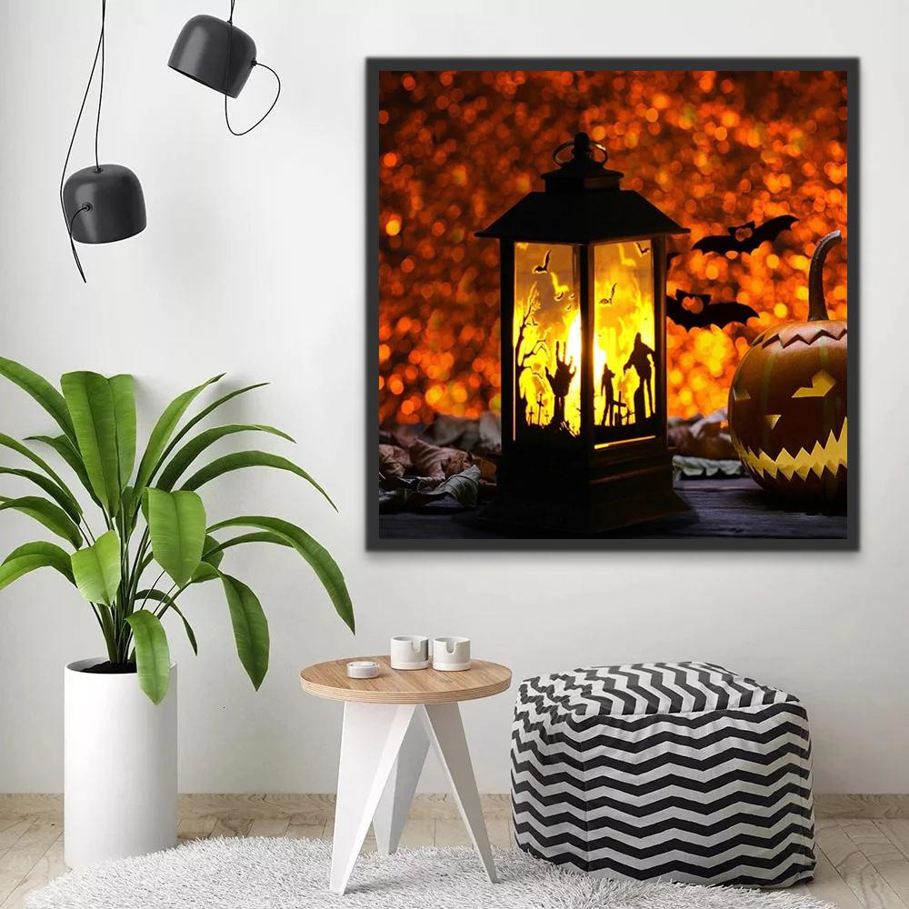 Linterna de Halloween y Calabaza Pintar por Números