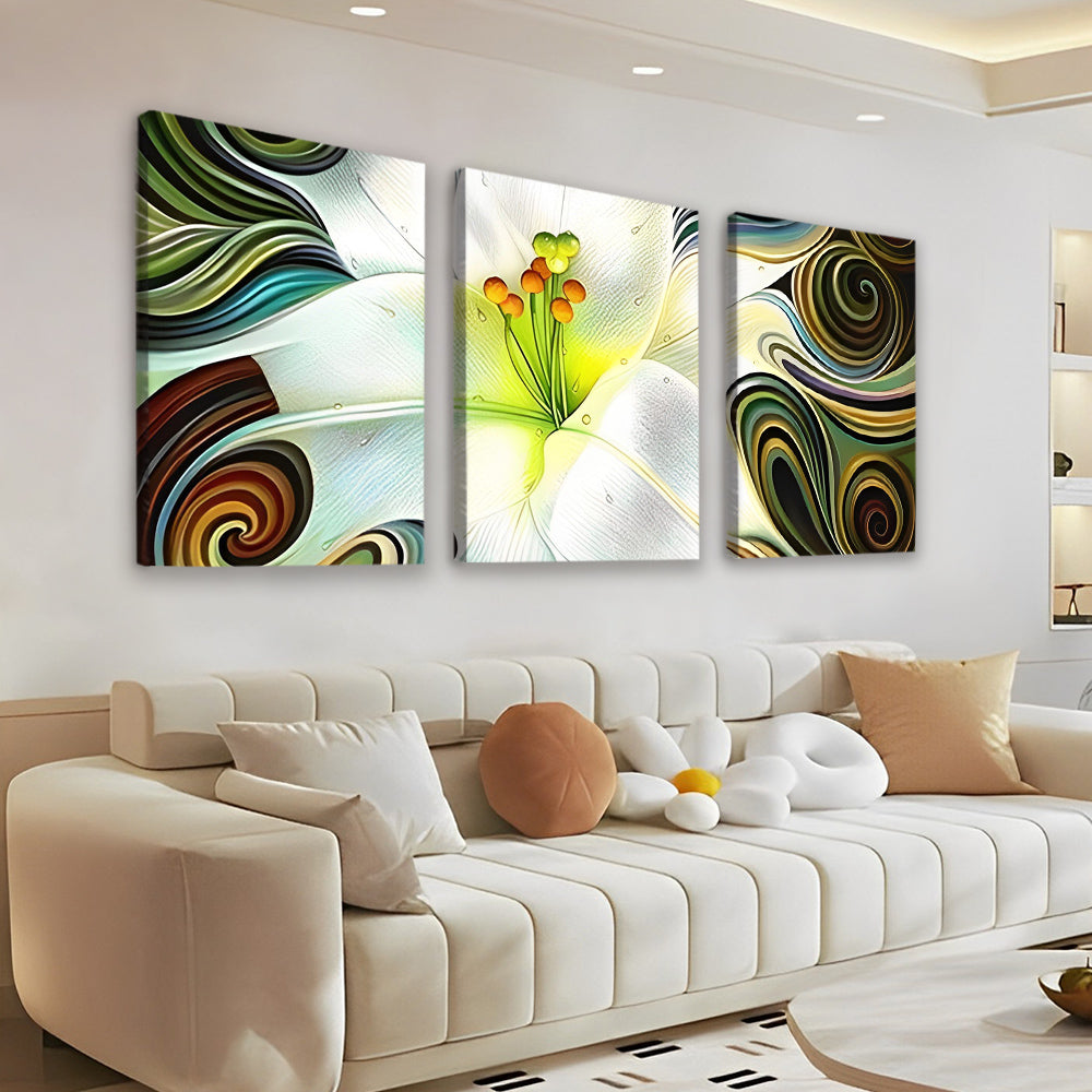 Lirio de Patrón Rizado 3 Partes Pintar por Números