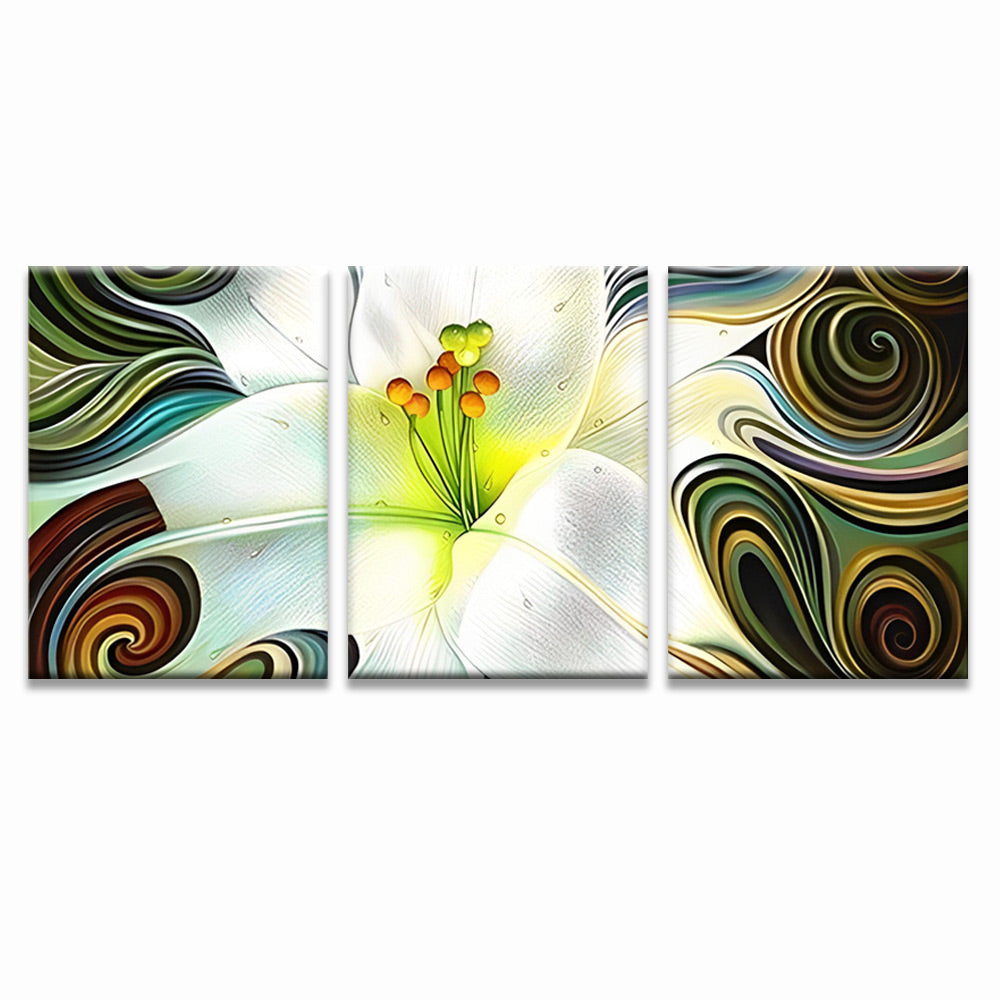 Lirio de Patrón Rizado 3 Partes Pintar por Números