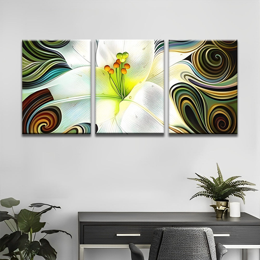 Lirio de Patrón Rizado 3 Partes Pintar por Números