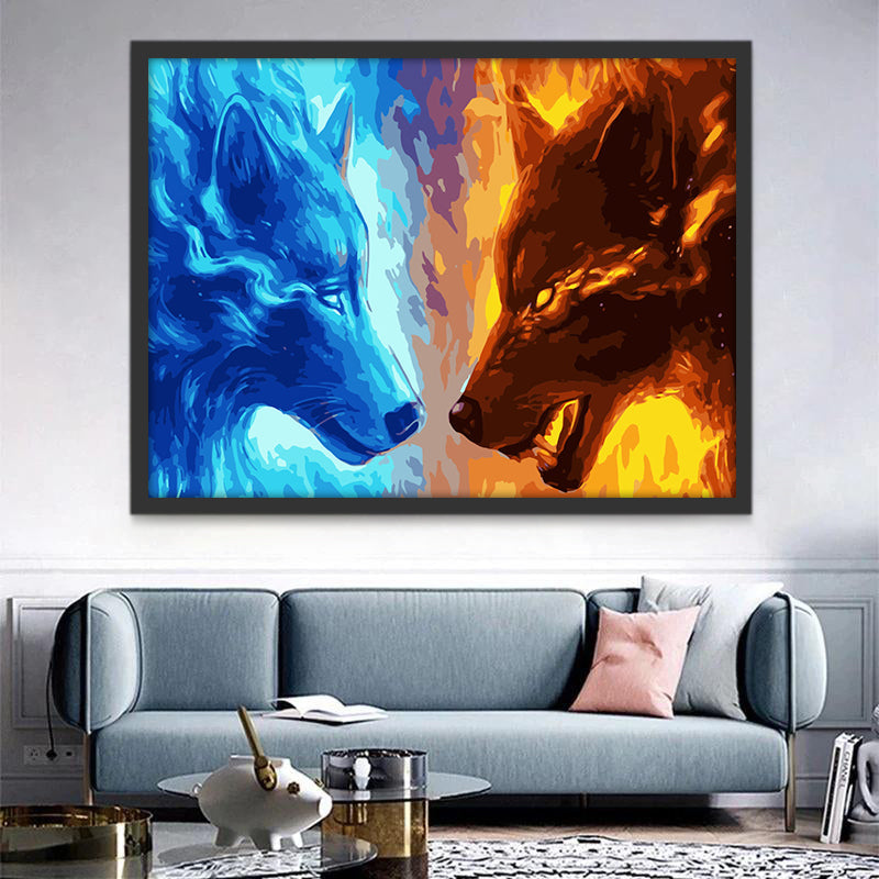 Lobo de Fuego y Hielo Pintar por Números