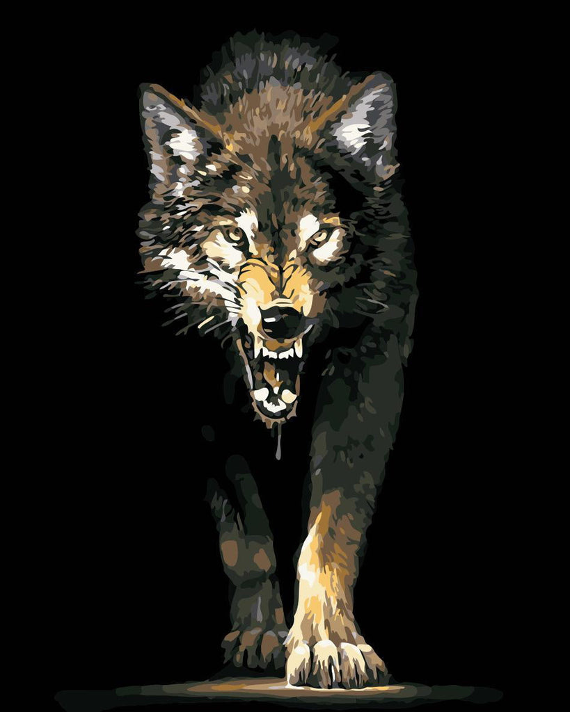 Lobo Desde Oscuridad Pintar por Números