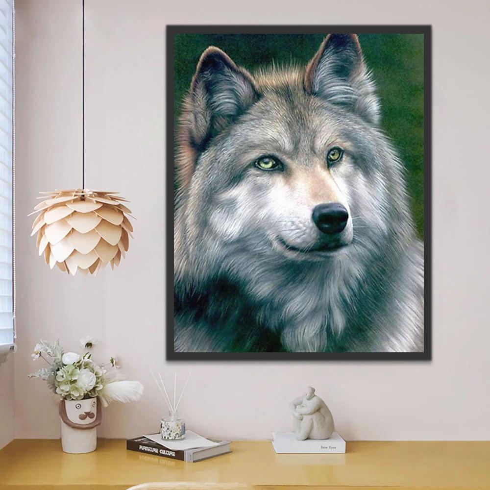 Lobo Mirando Hacia Arriba Pintar por Números