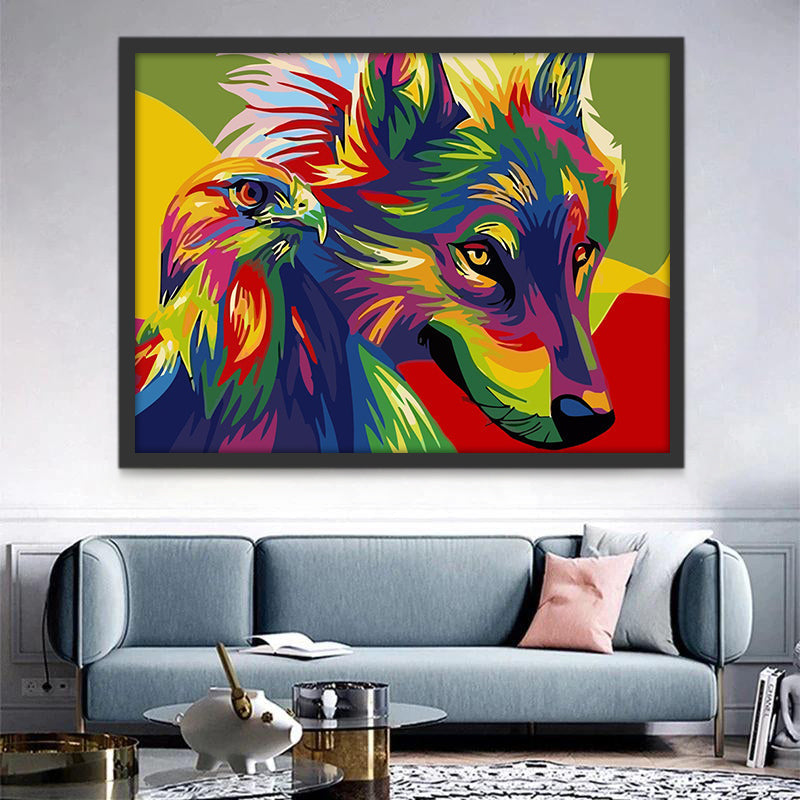 Lobo y Águila en Color Pintar por Números