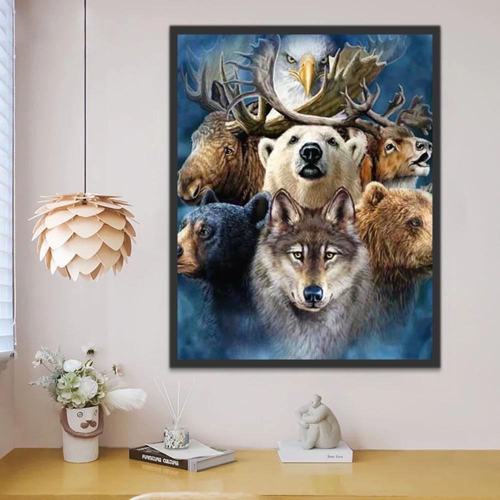 Lobo y Otros Animales Salvajes Pintar por Números