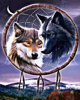 Lobos y Atrapasueños Pintar por Números