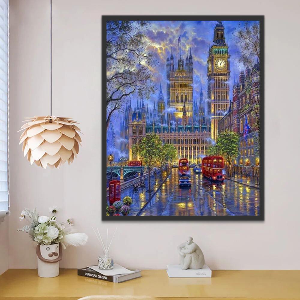 Londres en la Noche con Gran Ben Pintar por Números