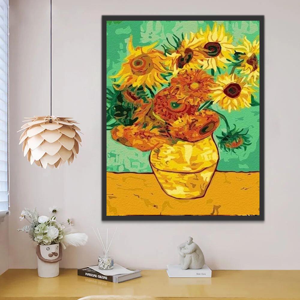 Los Girasoles de Van Gogh Pintar por Números