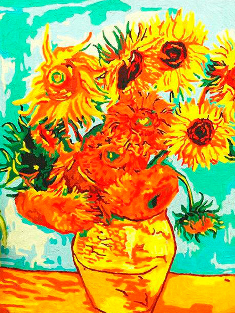 Los Girasoles de Van Gogh Pintura al Óleo Pintar por Números