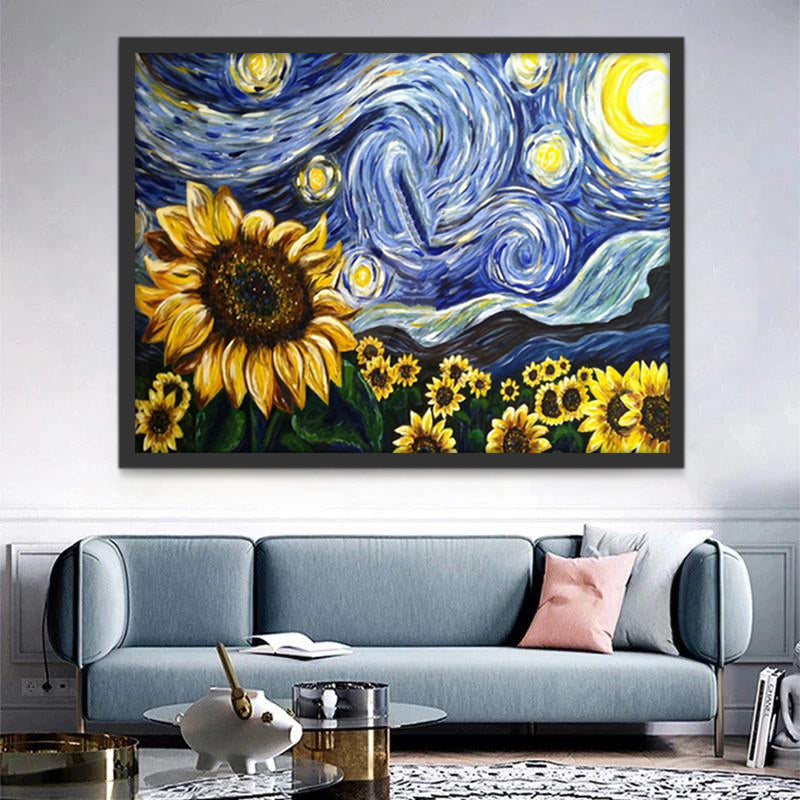 Los Girasoles y La Noche Estrellada de Van Gogh Pintar por Números