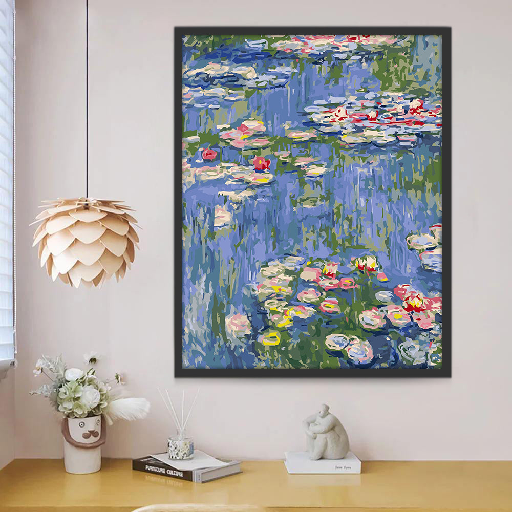 Flores Moradas y Río Azul Pintar por Números