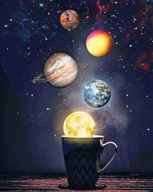 Los Planetas Caídos en la Taza Pintar por Números