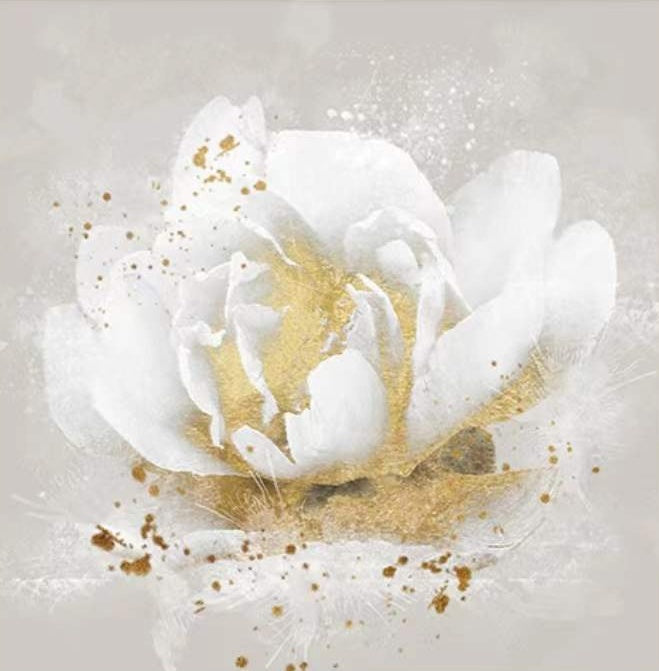 Loto Blanco Dorado con Fondo Blanco Pintar por Números