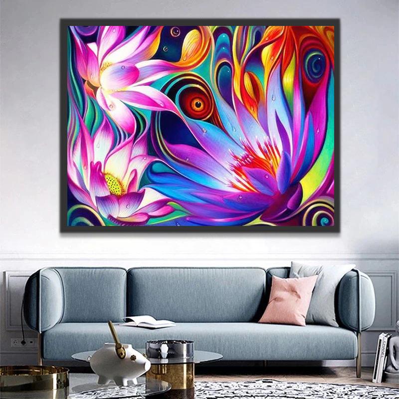 Loto de Colores Brillantes en Estilo Abstracto Pintar por Números
