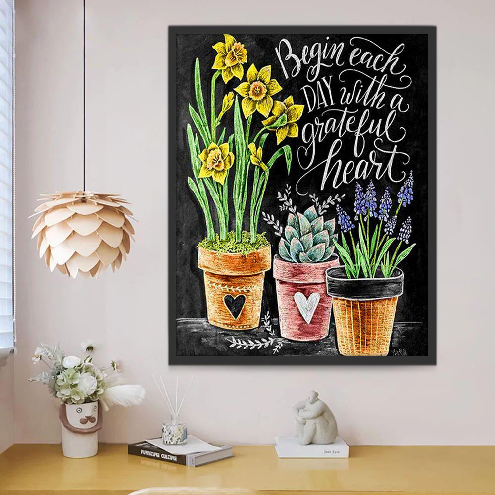 Macetas de Flores Hermosas de Tizas Coloridas Pintar por Números