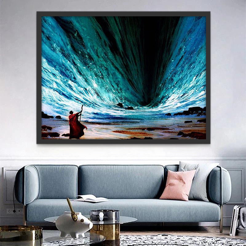 Mago en la Playa con Mar Mágico Pintar por Números