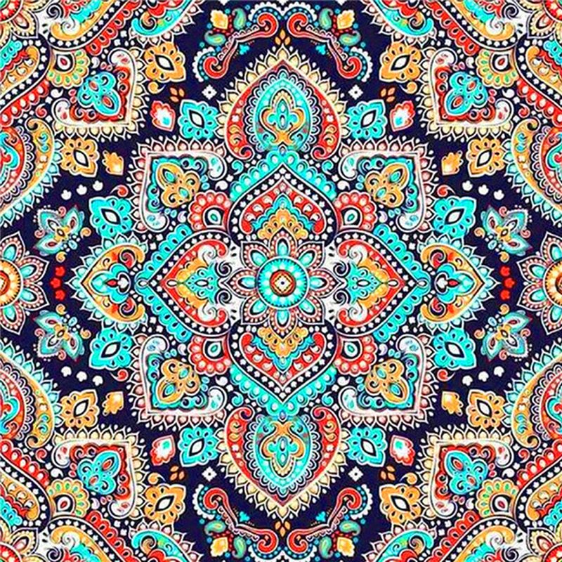 Mandala Colorida en Forma Cuadrada Pintar por Números