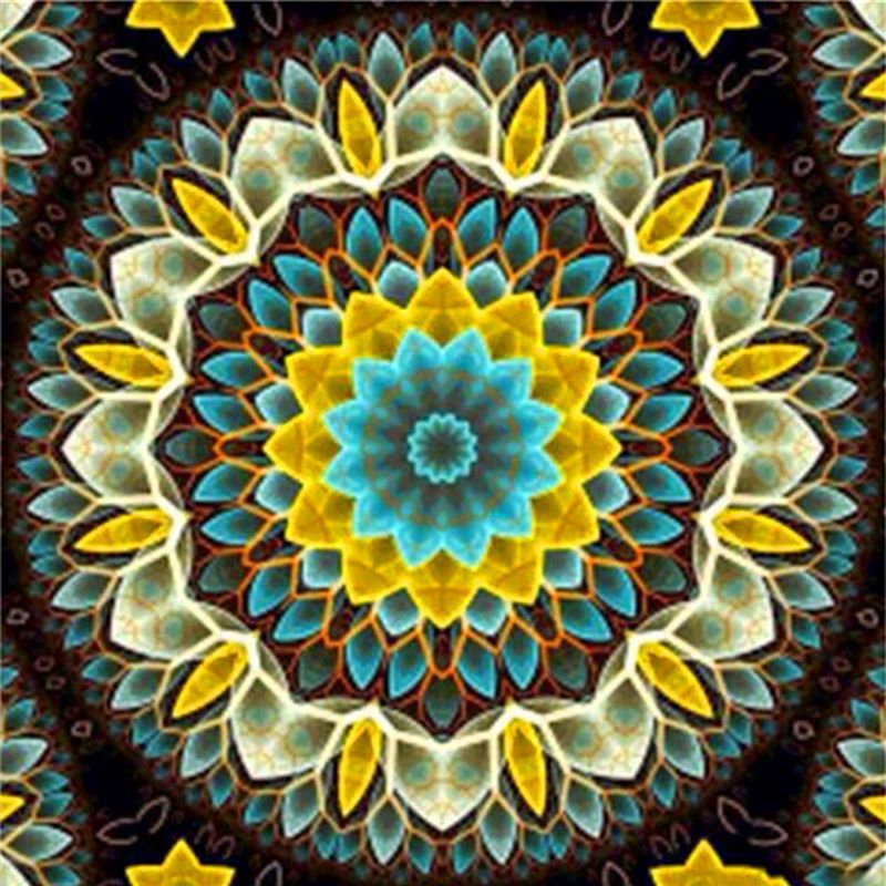 Mandala Colorida Redonda Ilustrada Pintar por Números