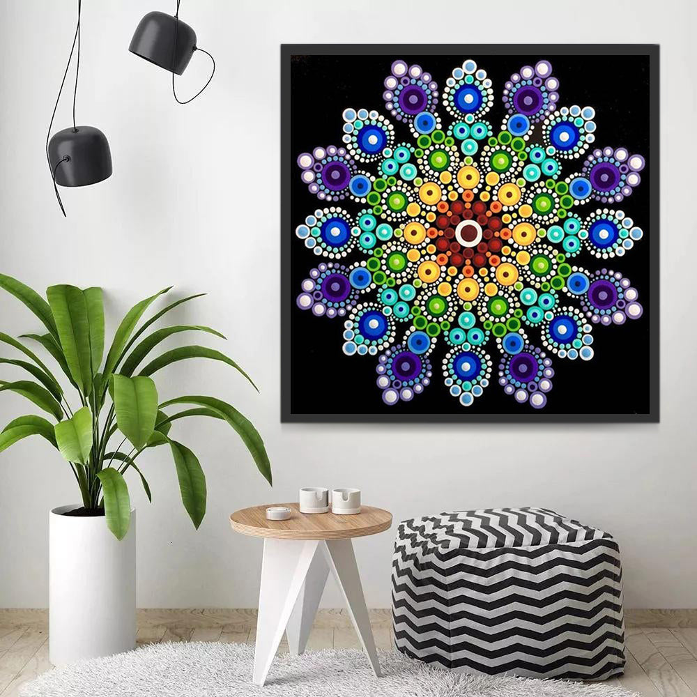 Mandala de Color Arcoíris Pintar por Números