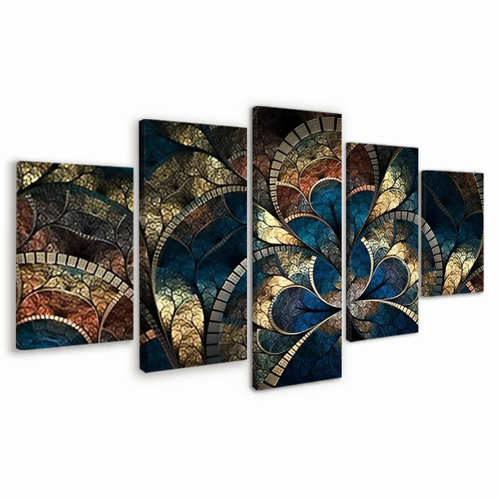 Mandala de Patrones Intrincados 5 Partes Pintar por Números