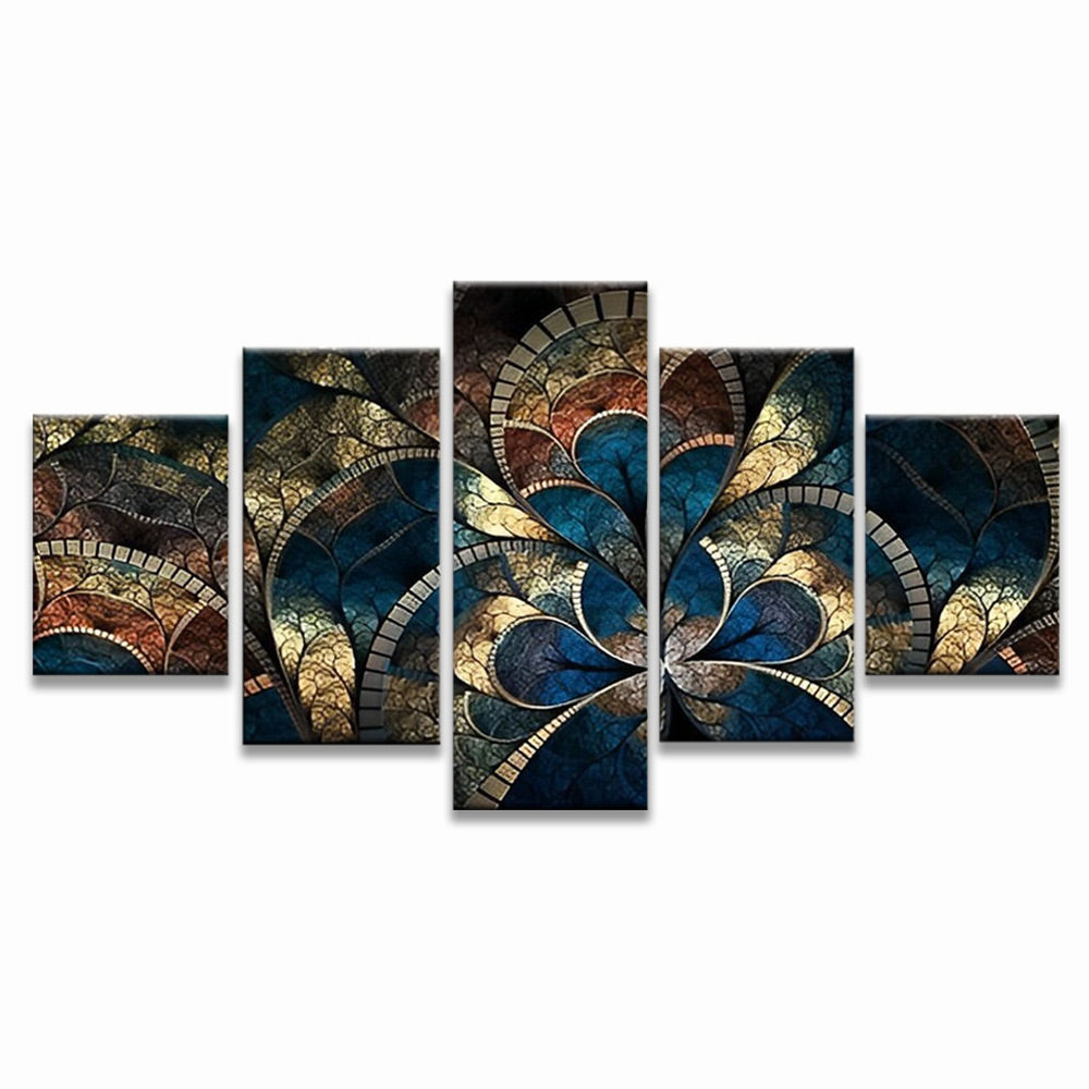 Mandala de Patrones Intrincados 5 Partes Pintar por Números