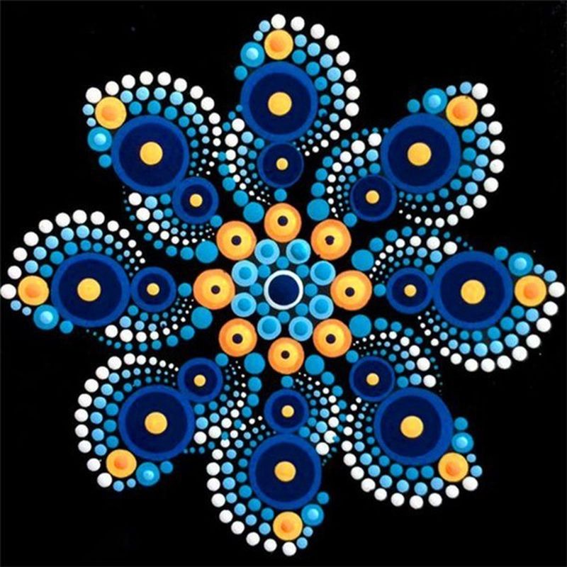 Mandala Ilustrada de Tres Colores Pintar por Números