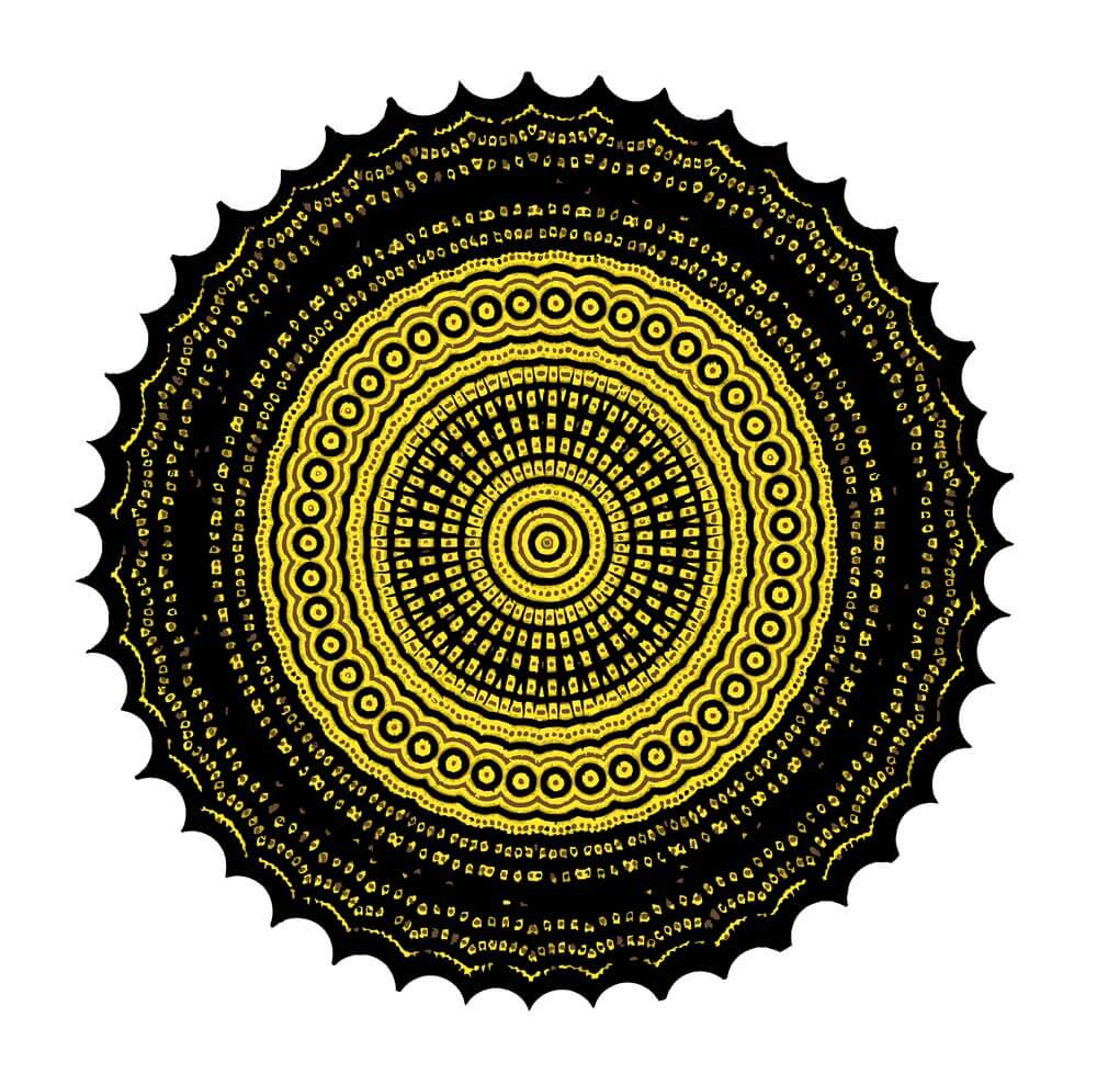 Mandala Redonda Amarilla y Negra Pintar por Números