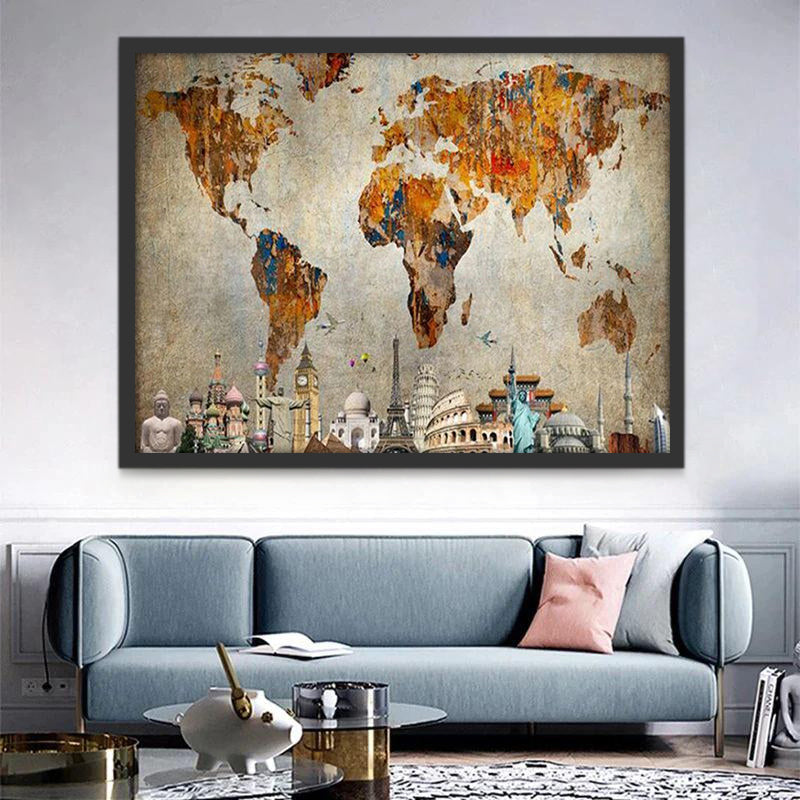Mapa y Atracciones de Fama Mundial Pintar por Números