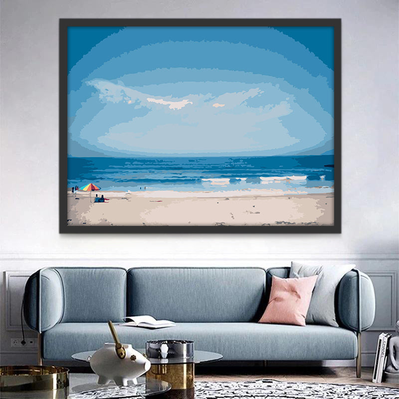 Mar Azul y Playa de Arena Blanca Pintar por Números
