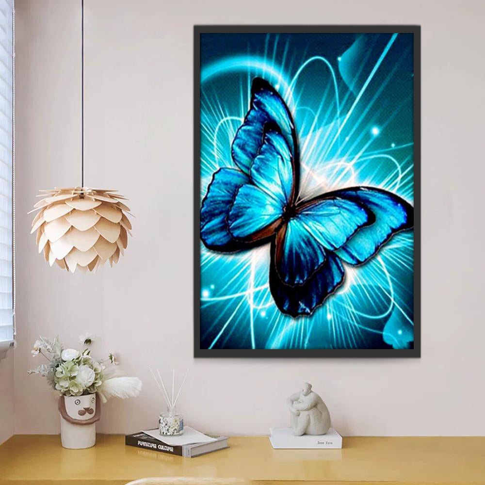 Mariposa Azul con Dos Pares de Alas Pintar por Números