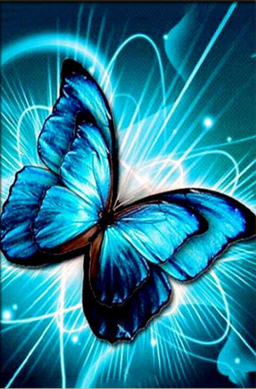 Mariposa Azul con Dos Pares de Alas Pintar por Números
