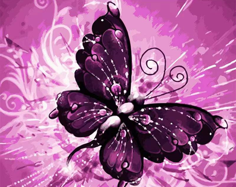 Mariposa Violácea Pintar por Números