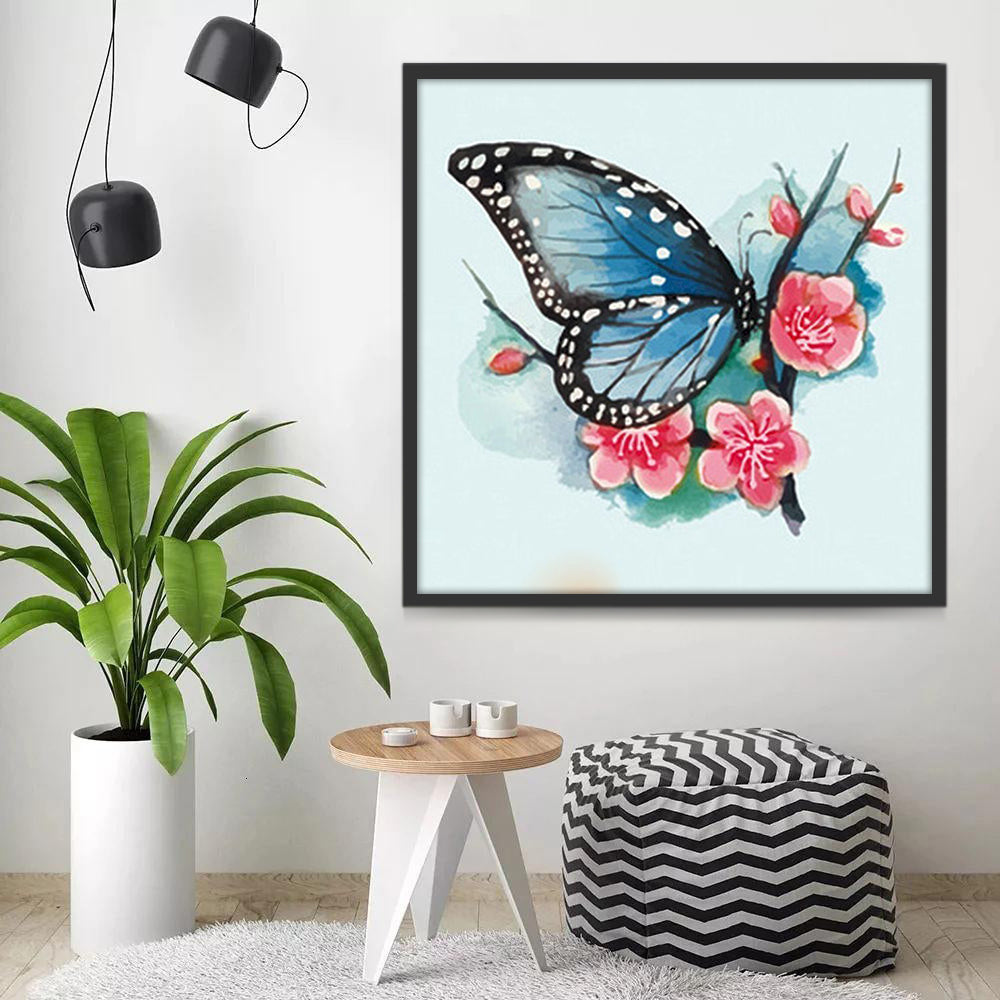 Mariposa y Flor de Ciruelas Pintar por Números