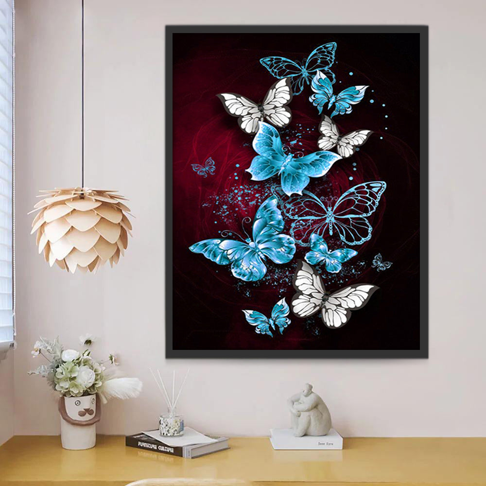 Mariposas Blancas y Azules Pintar por Números