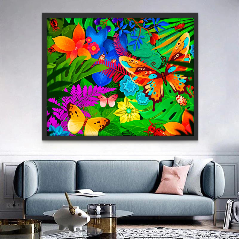 Mariposas con Plantas Pintar por Números