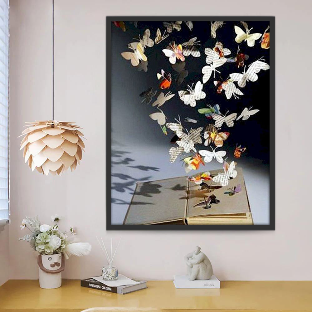 Mariposas de Papel de Libro Pintar por Números
