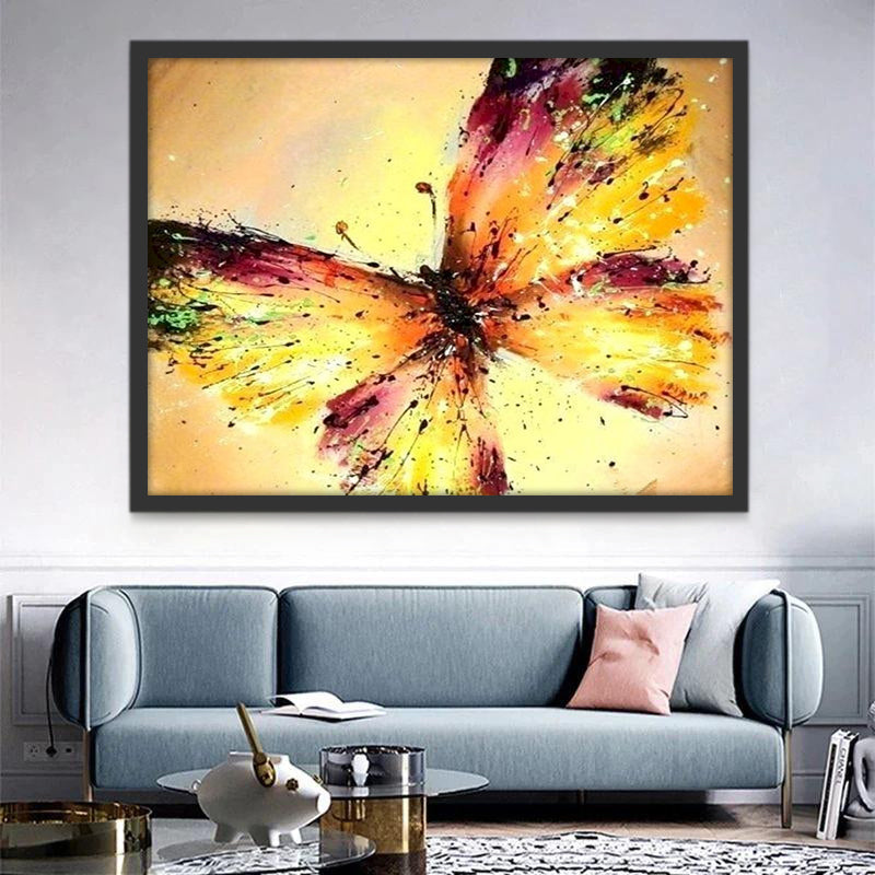 Mariposas en Fondo Amarillo Pintar por Números