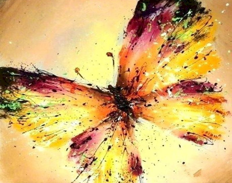 Mariposas en Fondo Amarillo Pintar por Números