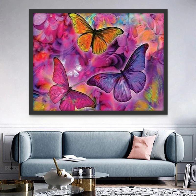 Mariposas en Fondo Rosado Pintar por Números