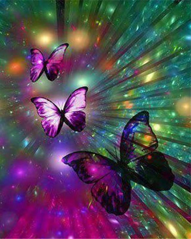 Mariposas en Líneas Brillantes Pintar por Números