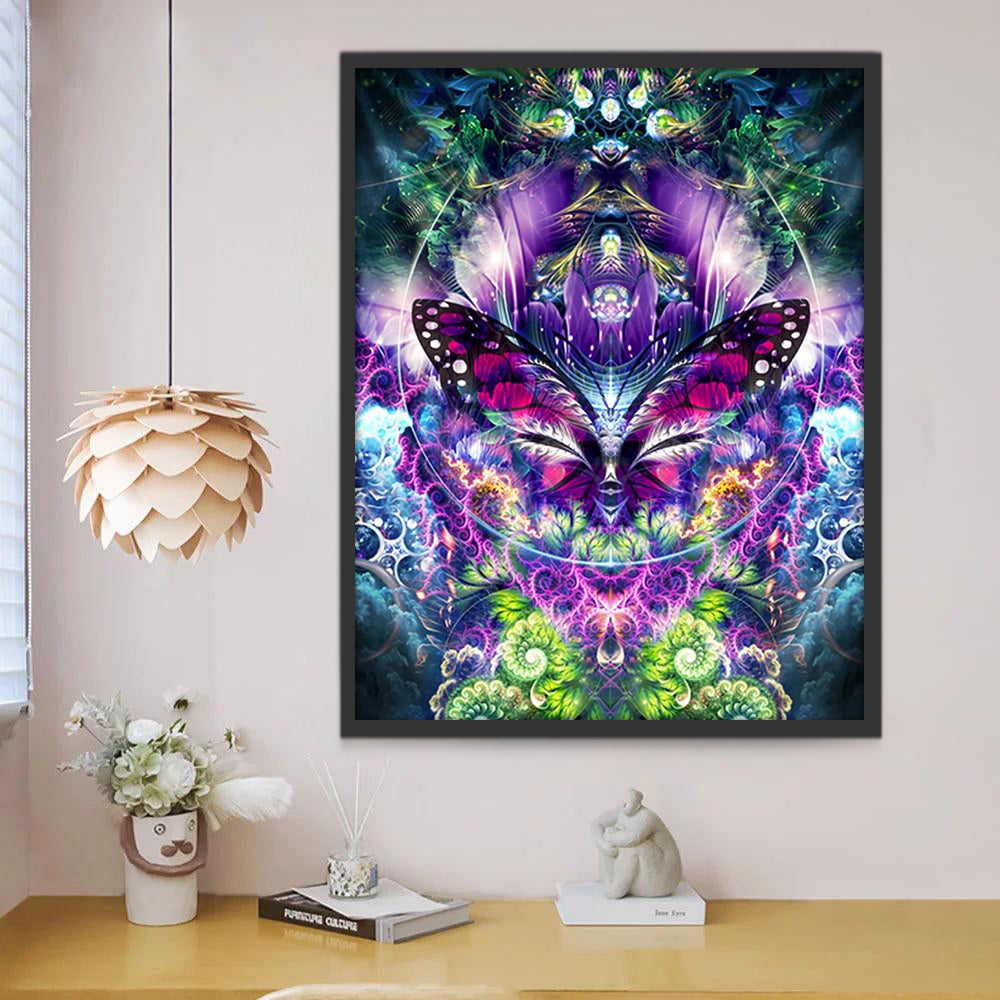 Mariposas Moradas en Mundo Mágico Pintar por Números