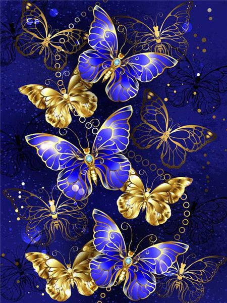 Mariposas Moradas y Doradas Pintar por Números