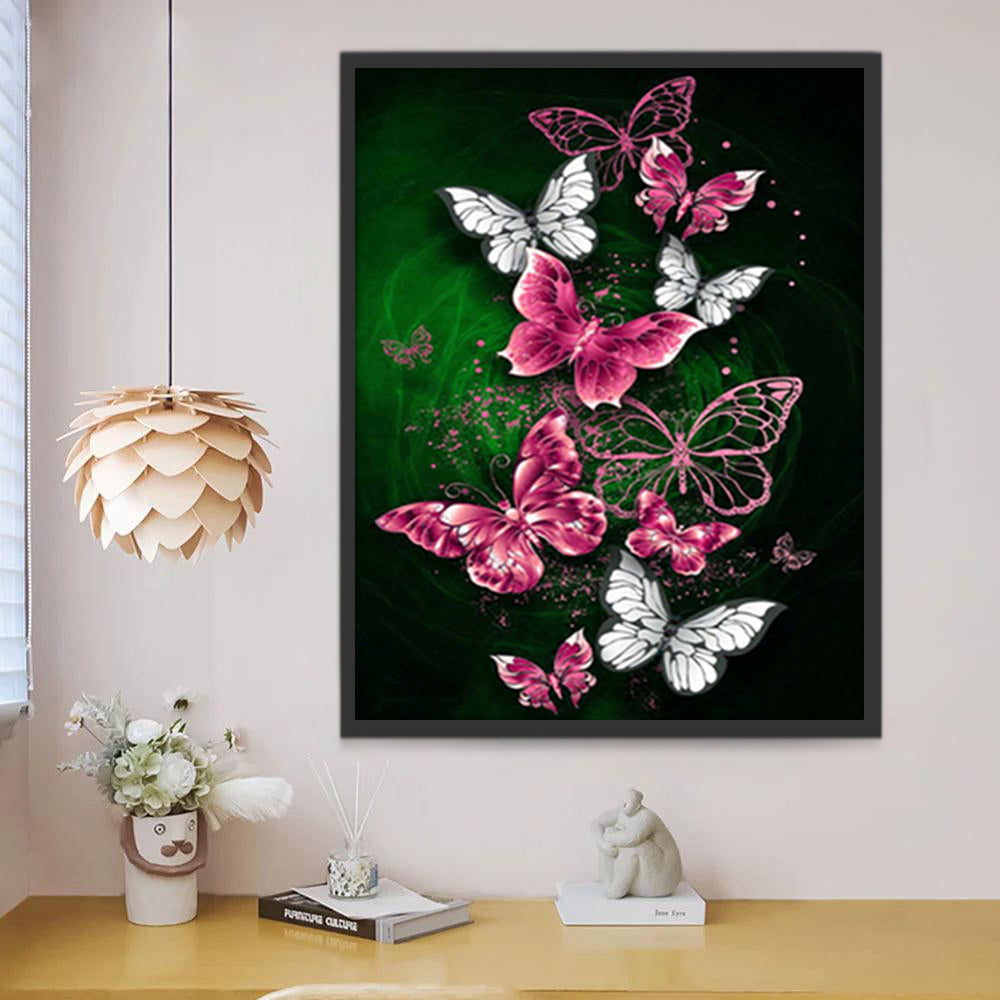 Mariposas Rosas y Blancas Pintar por Números