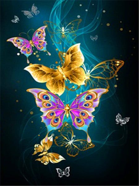 Mariposas Rosas y Doradas Pintar por Números