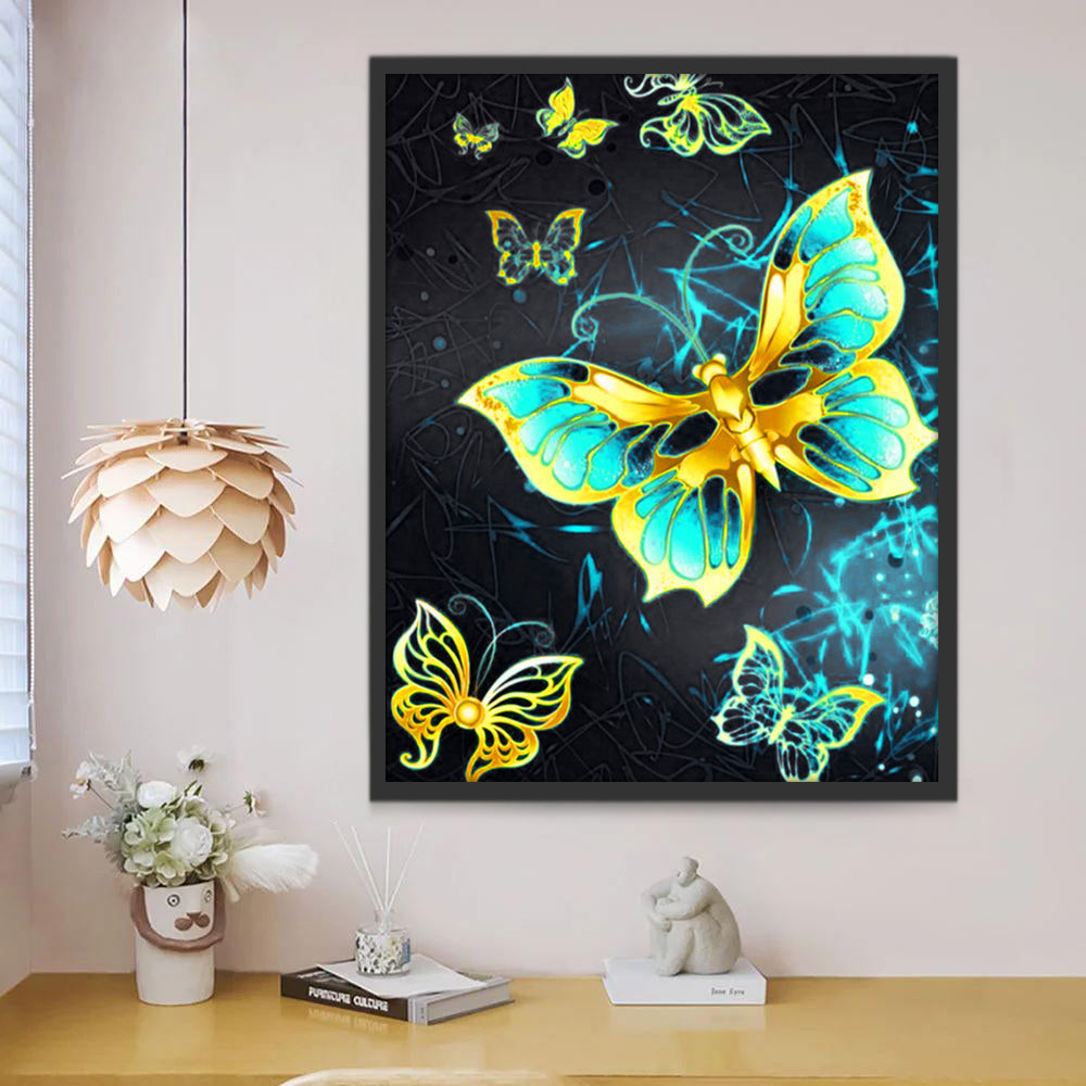 Mariposas Verdes y Doradas Pintar por Números