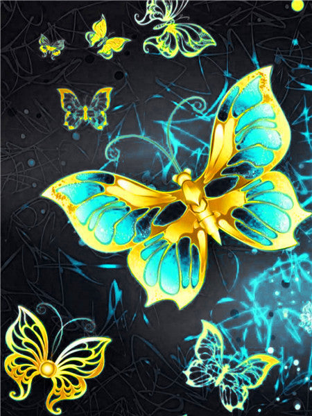 Mariposas Verdes y Doradas Pintar por Números