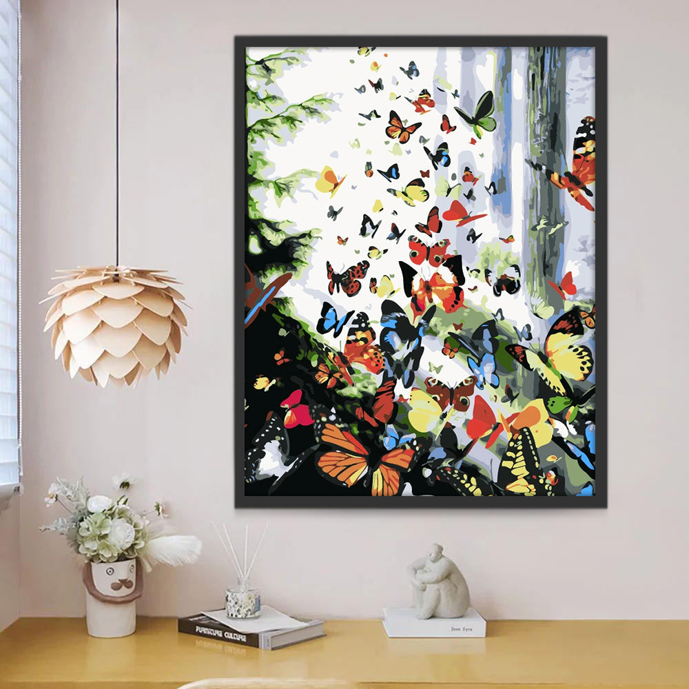 Mariposas Volando Hacia Cielo Pintar por Números