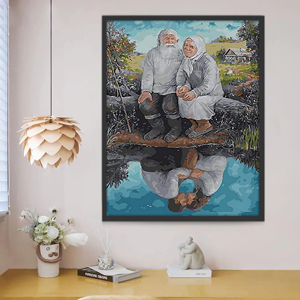 Memoria de Pareja de Ancianos Pintar por Números
