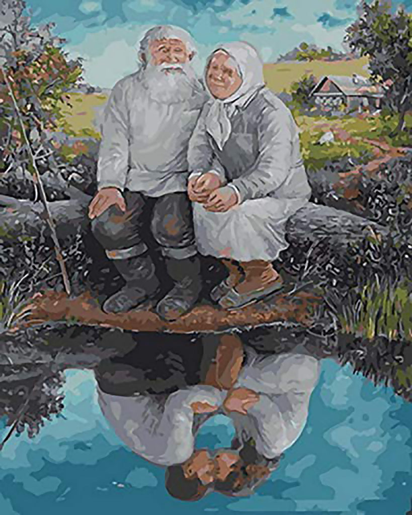 Memoria de Pareja de Ancianos Pintar por Números